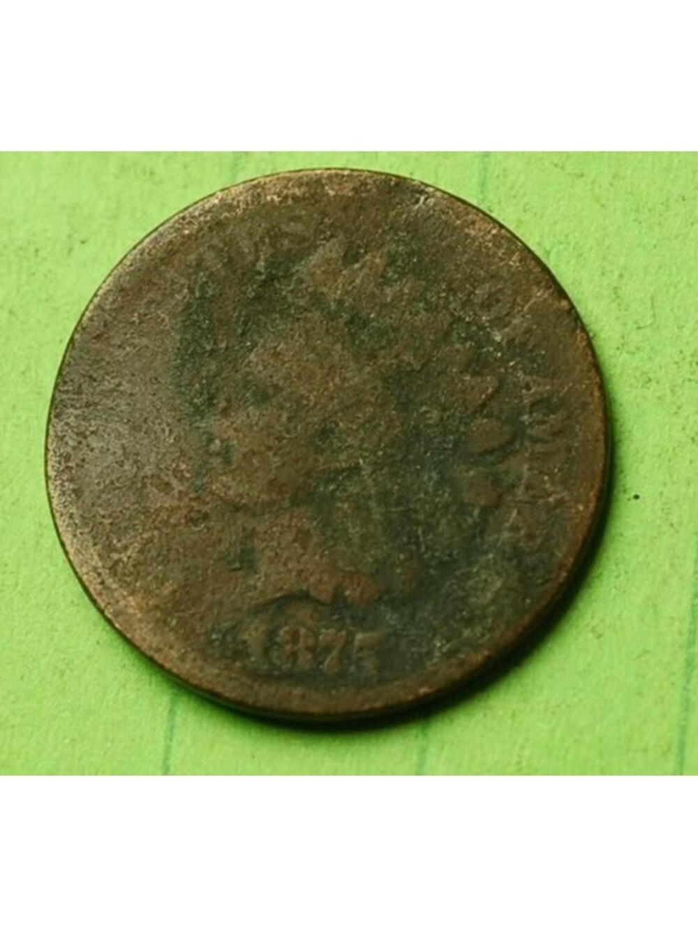 🔥X387 1875 Indian Head Cent Penny 1c Key Date!! Good Details!!🔥